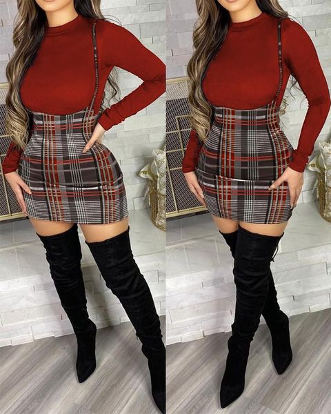 work dresses women 2 pcs plain blouse & skinny plaid print suspender skirt set 2022 femme cut out back sets office lady clothin, White;black
work dresses women 2 pcs plain blouse & skinny plaid print suspender skirt set 2022 femme cut out back sets office lady clothin, White;black