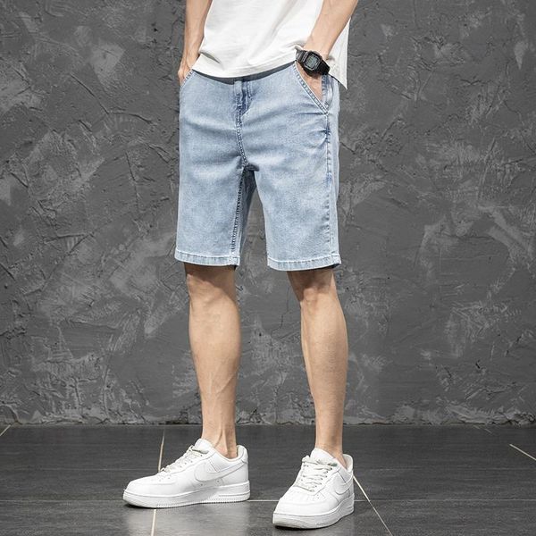 men's shorts 2021 summer light blue casual denim classic style fashion stretch cotton short jeans brand clothes, White;black
men's shorts 2021 summer light blue casual denim classic style fashion stretch cotton short jeans brand clothes, White;black