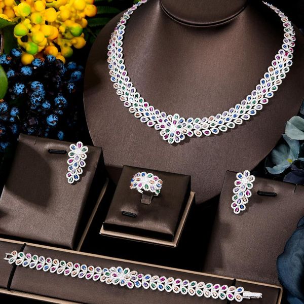 earrings & necklace godki flower luxury african jewelry sets for women wedding party zircon crystal dubai bridal set gift, Silver
earrings & necklace godki flower luxury african jewelry sets for women wedding party zircon crystal dubai bridal set gift, Silver