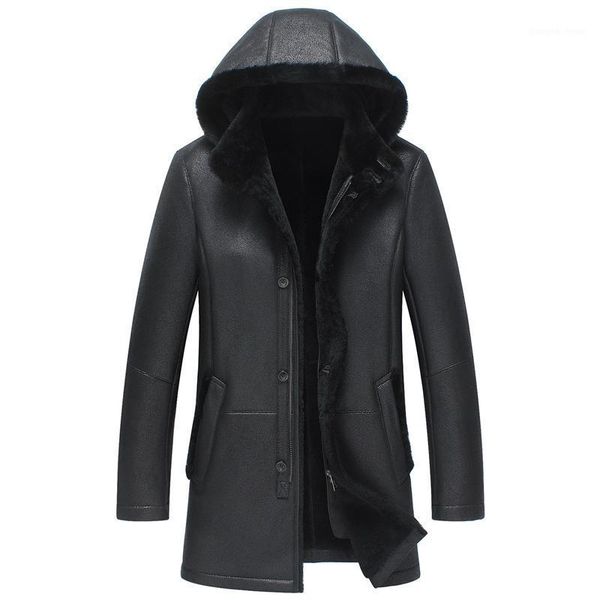 original ecological sheepskin leather and fur in one coat detachable hooded mid-length genuine jacket men men's & faux, Black
original ecological sheepskin leather and fur in one coat detachable hooded mid-length genuine jacket men men's & faux, Black