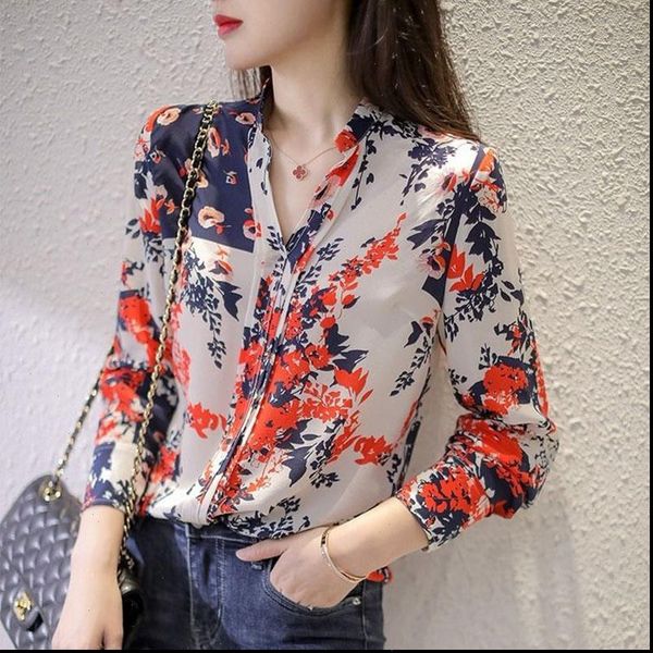 spring summer style chiffon casual womens blouses long sleeve v neck flower printed blusas dd8955, White
spring summer style chiffon casual womens blouses long sleeve v neck flower printed blusas dd8955, White
