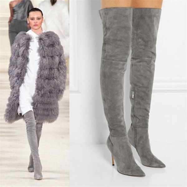 boots siddons stretch grey suede women over the knee pointed toe high heels ladies runway shoes woman thigh socks boot, Black
boots siddons stretch grey suede women over the knee pointed toe high heels ladies runway shoes woman thigh socks boot, Black