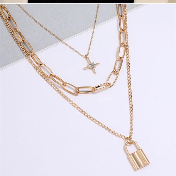 pendant necklaces rock thick chain for women men geometric gold multi layer star shaped pendants fashion choker jewelry gifts, Silver
pendant necklaces rock thick chain for women men geometric gold multi layer star shaped pendants fashion choker jewelry gifts, Silver