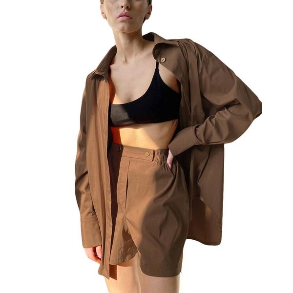 women's tracksuits hirigin women fashion casual suit set solid color turn-down collar long sleeve single-breasted shirt shorts ladies s, Gray
women's tracksuits hirigin women fashion casual suit set solid color turn-down collar long sleeve single-breasted shirt shorts ladies s, Gray