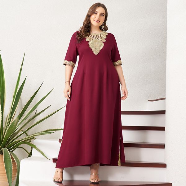 womens plus size dress vintage lace patchwork split hem solid half sleeve maxi party prom long maxi red suelto dresses, Black;gray
womens plus size dress vintage lace patchwork split hem solid half sleeve maxi party prom long maxi red suelto dresses, Black;gray