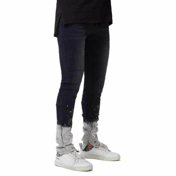 side stretch men skinny single rits potlead jeans with paint in been bodem, Blue
side stretch men skinny single rits potlead jeans with paint in been bodem, Blue