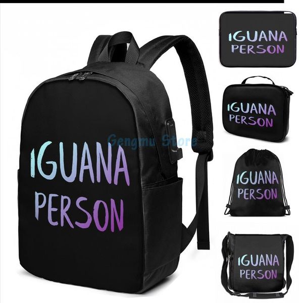 funny graphic print iguana person usb charge backpack men school bags women bag travel laptop
funny graphic print iguana person usb charge backpack men school bags women bag travel laptop