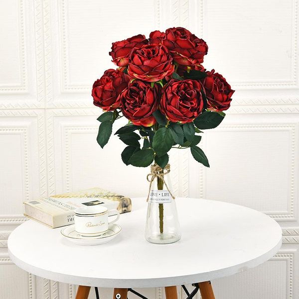 decorative flowers & wreaths artificial rose bouquet 9 large heads roses silk bridal bouquets european wedding floral home garden decoration
decorative flowers & wreaths artificial rose bouquet 9 large heads roses silk bridal bouquets european wedding floral home garden decoration