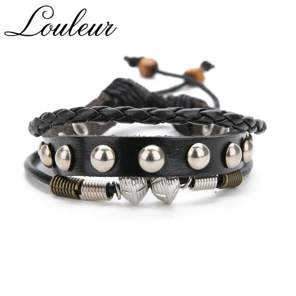 charm bracelets louleur 2021 retro round rivet leather bracelet women men punk vintage alloy braided rope chain & bangles jewelry, Golden;silver
charm bracelets louleur 2021 retro round rivet leather bracelet women men punk vintage alloy braided rope chain & bangles jewelry, Golden;silver