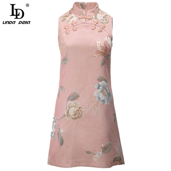 summer women vintage mini dress fashion designer sleeveless beautiful flower bead slim female jacquard 210522, Black;gray
summer women vintage mini dress fashion designer sleeveless beautiful flower bead slim female jacquard 210522, Black;gray