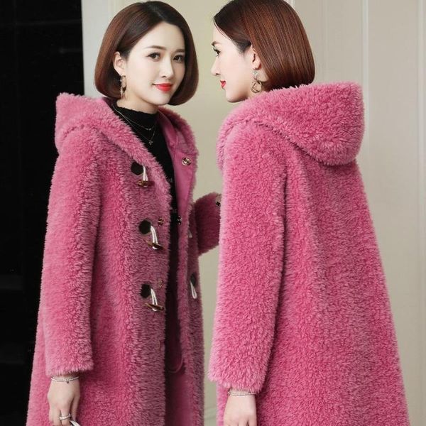 women's fur & faux 2021 women winter real wool coat lady fashion genuine sheep shearing parka female hooded single breasted outerwear o, Black
women's fur & faux 2021 women winter real wool coat lady fashion genuine sheep shearing parka female hooded single breasted outerwear o, Black