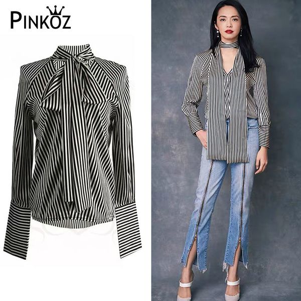 celebrity designer style bow neck satin blouses women long sleeve shirt v office ladies striped pullover 210421, White
celebrity designer style bow neck satin blouses women long sleeve shirt v office ladies striped pullover 210421, White