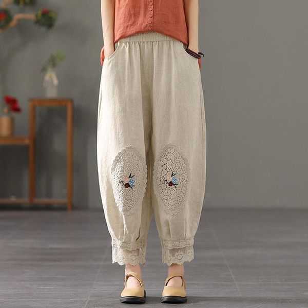 women's pants & capris pure color lace stitching cotton linen harem women loose casual embroidery elastic waist plus size nine-point pa, Black;white
women's pants & capris pure color lace stitching cotton linen harem women loose casual embroidery elastic waist plus size nine-point pa, Black;white