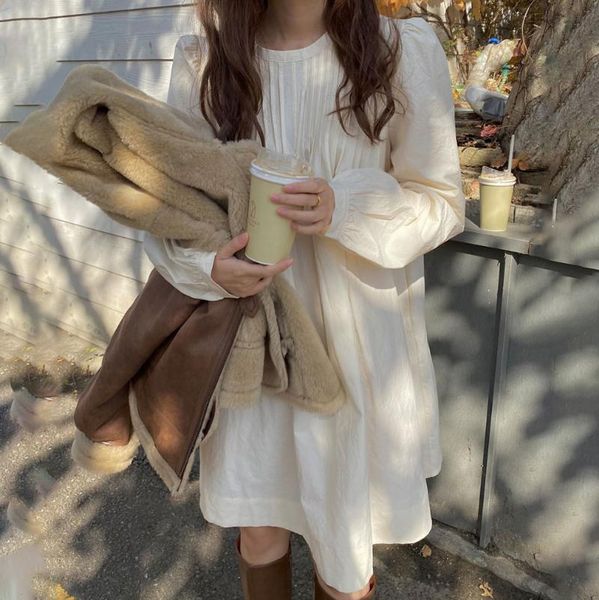 casual dresses 2021 autumn ins korean version of loose pleated round neck women dress longdoll skirt puffy long-sleeved, Black;gray
casual dresses 2021 autumn ins korean version of loose pleated round neck women dress longdoll skirt puffy long-sleeved, Black;gray