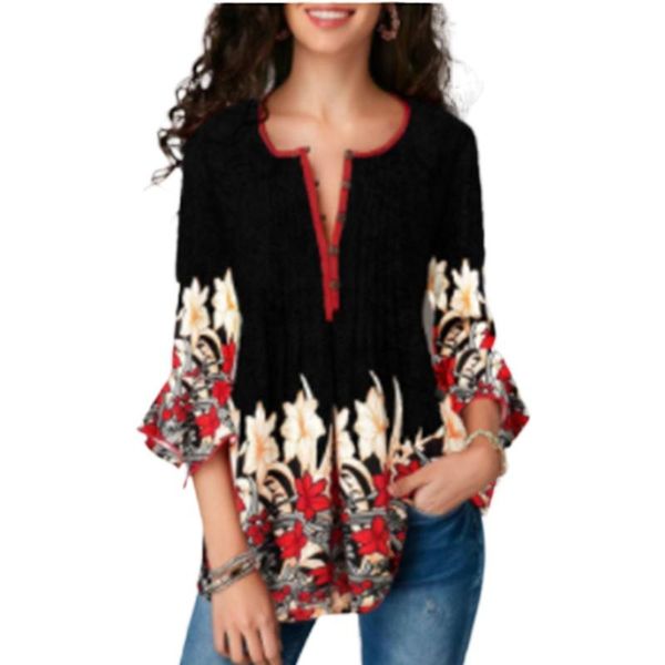women's t-shirt summer women three-quarter ruffled sleeves round-neck blouses tight waist printed large size loose soft breathable, White
women's t-shirt summer women three-quarter ruffled sleeves round-neck blouses tight waist printed large size loose soft breathable, White