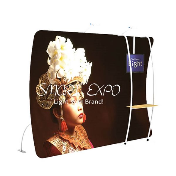 10ft exhibition banner stand advertising display with rack shelf tv holder tension fabric printed graphic portable carry bag
10ft exhibition banner stand advertising display with rack shelf tv holder tension fabric printed graphic portable carry bag