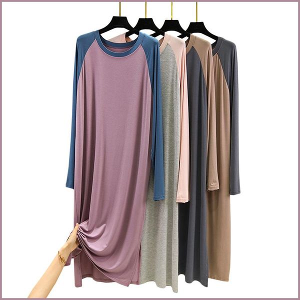 casual dresses korean loose women sleepwear long sleeve maxi night dress sleep shirt plus size cotton nightgown thin lingerie home robe gown, Black;gray
casual dresses korean loose women sleepwear long sleeve maxi night dress sleep shirt plus size cotton nightgown thin lingerie home robe gown, Black;gray