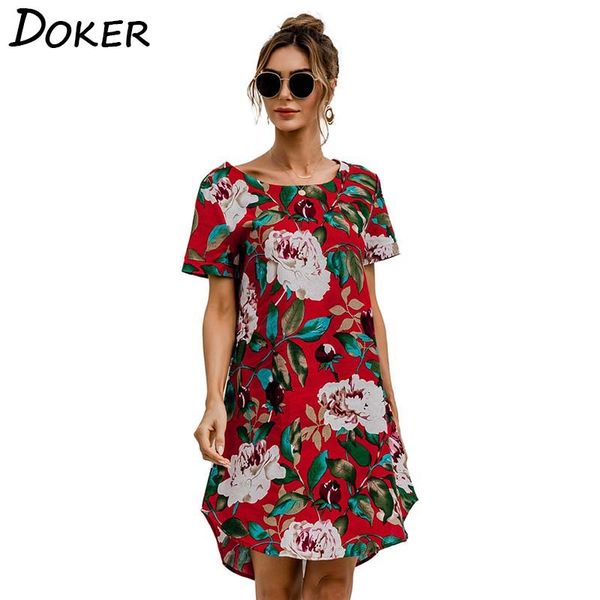short sleeve o neck flower print bohemian dress loose waist casual a-line knee-length plus size summer clothes for women 210423, Black;gray
short sleeve o neck flower print bohemian dress loose waist casual a-line knee-length plus size summer clothes for women 210423, Black;gray