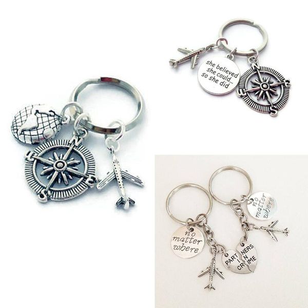 keychains traveler keychain earth airplane no matter where keyring friendship jewelry compass gifts key chains, Silver
keychains traveler keychain earth airplane no matter where keyring friendship jewelry compass gifts key chains, Silver