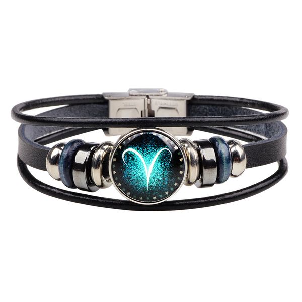 nimei new korean version simple fashion twelve constellations diy leather woven beaded leather bracelet jewelry, Golden;silver
nimei new korean version simple fashion twelve constellations diy leather woven beaded leather bracelet jewelry, Golden;silver