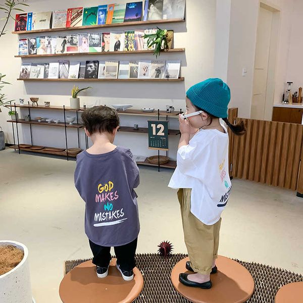 spring summer boys girls colorful letters loose t shirts korean style kids oversized irregular short sleeve tee 210615, Blue
spring summer boys girls colorful letters loose t shirts korean style kids oversized irregular short sleeve tee 210615, Blue