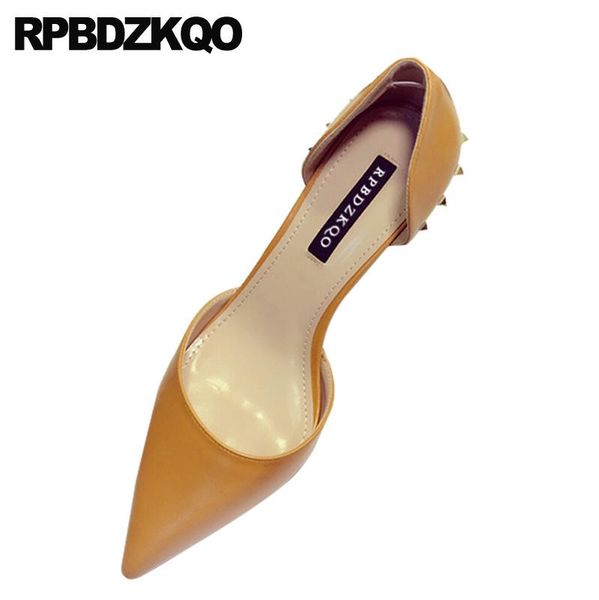 dress shoes scarpin beige 2021 women high heels stud footwear stiletto ladies yellow rivet pointed toe designer medium pumps thin, Black
dress shoes scarpin beige 2021 women high heels stud footwear stiletto ladies yellow rivet pointed toe designer medium pumps thin, Black