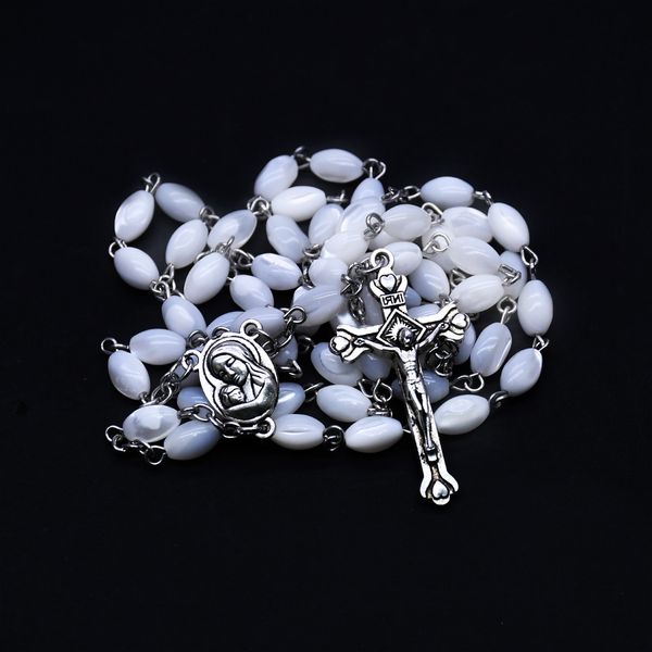 horseshoe snail natural shell beads rosary necklace high-end cross christian catholic jewelry, Black
horseshoe snail natural shell beads rosary necklace high-end cross christian catholic jewelry, Black