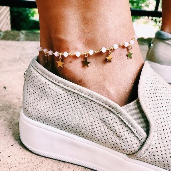 anklets fashion white resin beads for women gold color pendant star anklet beach leg bracelet charm jewelry accessories, Red;blue
anklets fashion white resin beads for women gold color pendant star anklet beach leg bracelet charm jewelry accessories, Red;blue