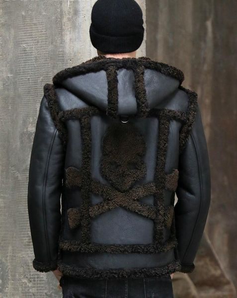 men's leather & faux mens shearling jacket men detachable sleeve genuine fur jackets and coats one sheepskin winter coat, Black
men's leather & faux mens shearling jacket men detachable sleeve genuine fur jackets and coats one sheepskin winter coat, Black