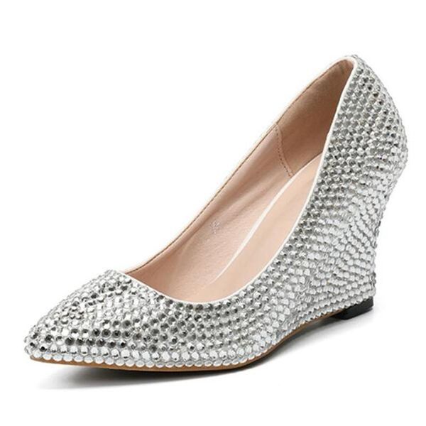 dress shoes women pumps heeled sequined cloth slip on 8cm wedges high heels pointed toe office & career party wedding, Black
dress shoes women pumps heeled sequined cloth slip on 8cm wedges high heels pointed toe office & career party wedding, Black