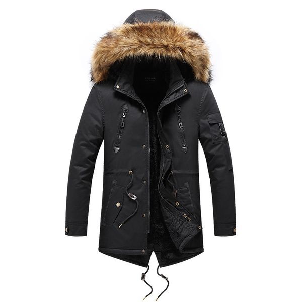 downs winter long parkas men coats new men's fur collar hooded cotton padded male velvet warm jacket outdoor windproof overcoats, Black
downs winter long parkas men coats new men's fur collar hooded cotton padded male velvet warm jacket outdoor windproof overcoats, Black