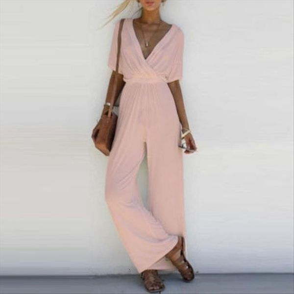 summer v neck womens jumpsuit short sleeve playsuit party wide leg long trousers rompers, Black;white
summer v neck womens jumpsuit short sleeve playsuit party wide leg long trousers rompers, Black;white