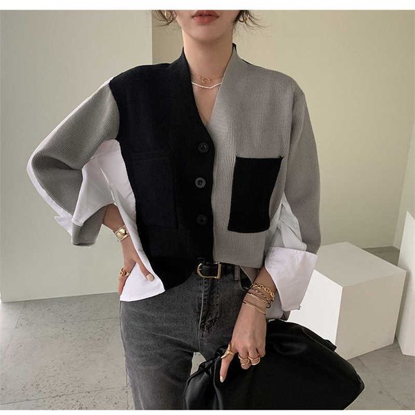 alien kitty korean style fashion patchwork chic brief autumn basic knitted women v-neck cardigans color-hit sweaters 210922, White;black
alien kitty korean style fashion patchwork chic brief autumn basic knitted women v-neck cardigans color-hit sweaters 210922, White;black