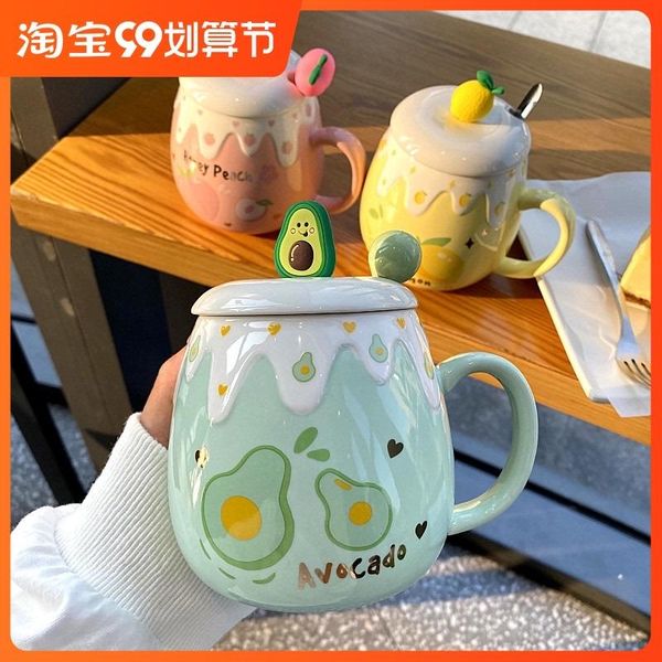 mugs water cup women's office ceramic cute fruit mug girl heart personality trendy student with lid spoon
mugs water cup women's office ceramic cute fruit mug girl heart personality trendy student with lid spoon
