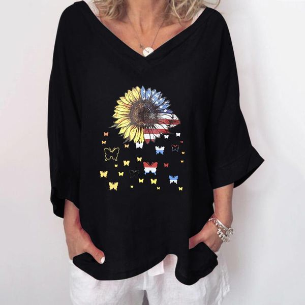 women's blouses & shirts women blouse oversized v-neck casual sunflowers printed long sleeve loose boho clothing pullover female blusa, White
women's blouses & shirts women blouse oversized v-neck casual sunflowers printed long sleeve loose boho clothing pullover female blusa, White