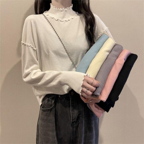 women's sweaters half high collar bottoming shirt early autumn 2021 long sleeve sweater female white inner top, White;black
women's sweaters half high collar bottoming shirt early autumn 2021 long sleeve sweater female white inner top, White;black