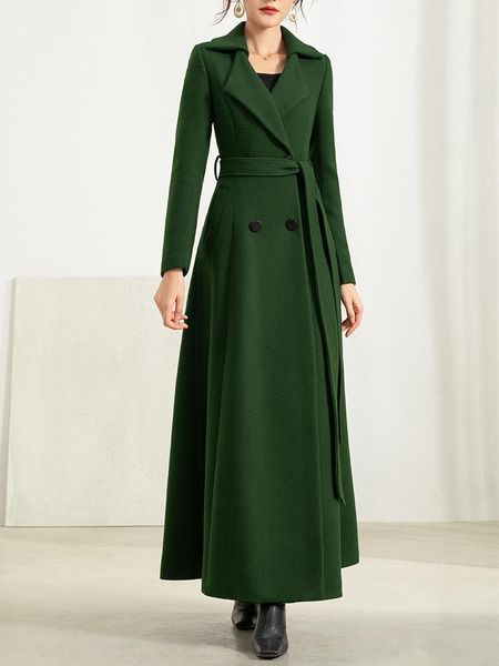 women's wool & blends winter office lady runway designer women long trench coat notched collar wrap black green maxi outwear
women's wool & blends winter office lady runway designer women long trench coat notched collar wrap black green maxi outwear