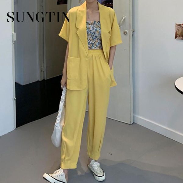 sungtin fashion 2 piece set women pants and blazer casual oversize loose solid color ladies suits formal women's two, White
sungtin fashion 2 piece set women pants and blazer casual oversize loose solid color ladies suits formal women's two, White