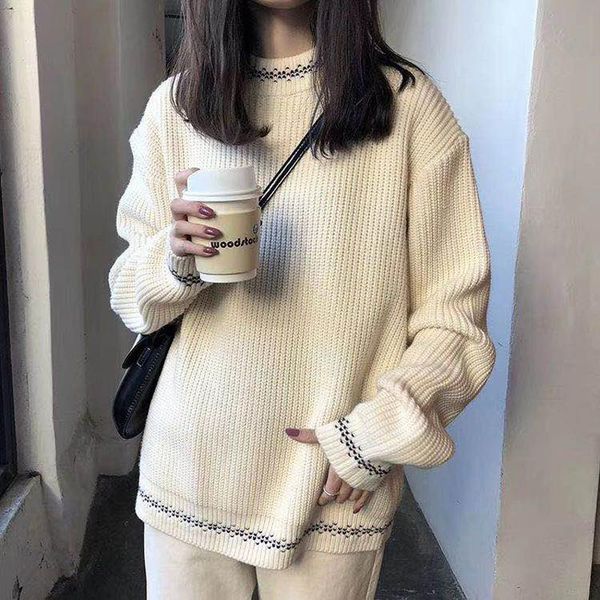 women's sweaters korean pullover women loose sweater long sleeve knit womens autumn winter, White;black
women's sweaters korean pullover women loose sweater long sleeve knit womens autumn winter, White;black