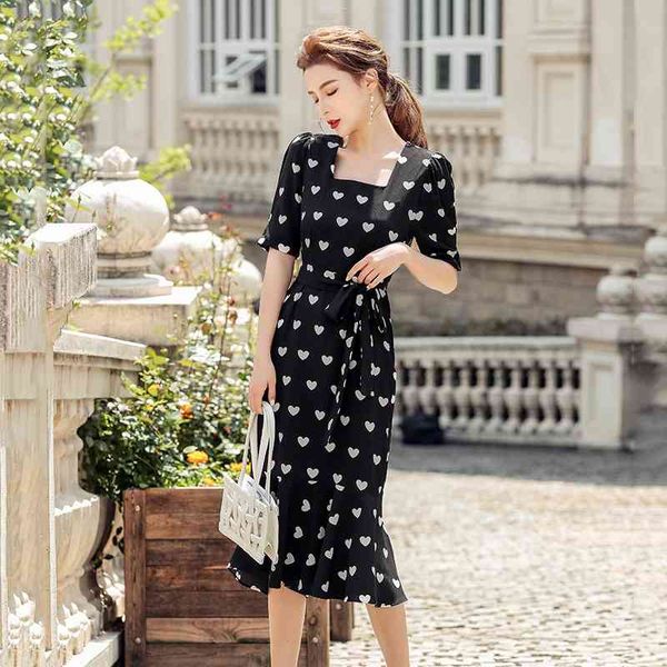 fashion summer dress women casual vintage love ruffle mermaid vestoidos 210520, Black;gray
fashion summer dress women casual vintage love ruffle mermaid vestoidos 210520, Black;gray