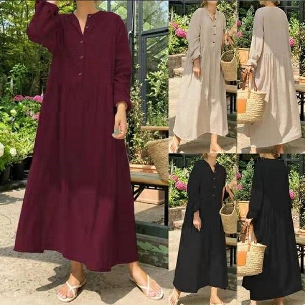 luxury casual drs large women's in autumn and winter of 2021 loose stand collar open tube cotton linen solid color long sleeve swing dr, Black;gray
luxury casual drs large women's in autumn and winter of 2021 loose stand collar open tube cotton linen solid color long sleeve swing dr, Black;gray