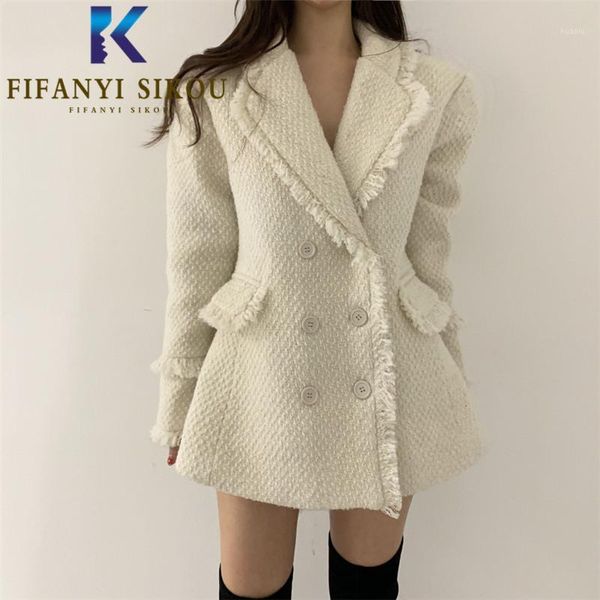autumn winter thick warm tweed blazer jacket women double breasted fashion tassel suit female chic loose blazers coat women's suits &, White;black
autumn winter thick warm tweed blazer jacket women double breasted fashion tassel suit female chic loose blazers coat women's suits &, White;black