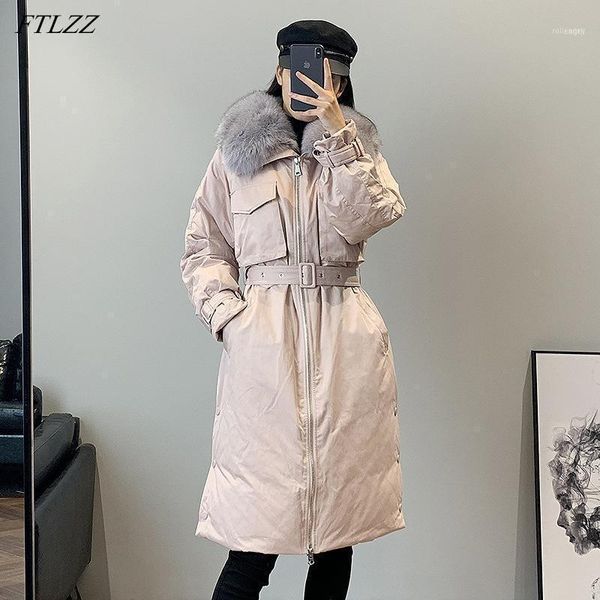 women's down & parkas ftlzz 2021 winter white duck coats women large natural fur hooded jackets casual loose warm belt snow outwear1, Black
women's down & parkas ftlzz 2021 winter white duck coats women large natural fur hooded jackets casual loose warm belt snow outwear1, Black