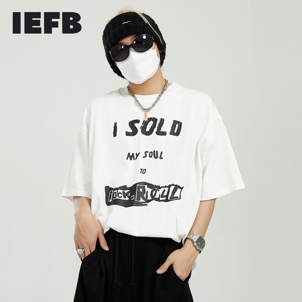 iefb men's wear summer black and white letter pring tee loose personality trend o-neck t-shirt for men 9y7142 210524, White;black
iefb men's wear summer black and white letter pring tee loose personality trend o-neck t-shirt for men 9y7142 210524, White;black