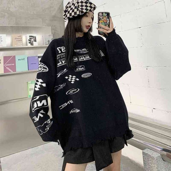 women's sweaters fashion traf za retro racing suits letter jacquard black loose knit pullover bs7x, White;black
women's sweaters fashion traf za retro racing suits letter jacquard black loose knit pullover bs7x, White;black