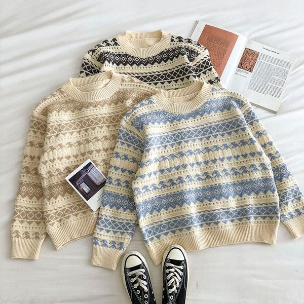 korean loose vintage gentle stripe jacquard sweater women japanese mori pullover girl base autumn winter jumper female women's sweater, White;black
korean loose vintage gentle stripe jacquard sweater women japanese mori pullover girl base autumn winter jumper female women's sweater, White;black