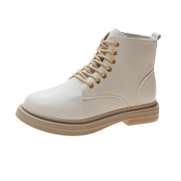 Fashion Flat Shoes Woman Square Heel Platform PU Leather Ankle Boots Lace Up Women Shoes White Botas Mujer, Beige
Fashion Flat Shoes Woman Square Heel Platform PU Leather Ankle Boots Lace Up Women Shoes White Botas Mujer, Beige