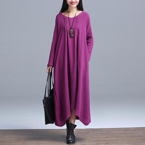 casual dresses summer dress long sleeve solid color black purple women full cotton linen plus size maxi, Black;gray
casual dresses summer dress long sleeve solid color black purple women full cotton linen plus size maxi, Black;gray