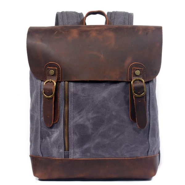 backpack outdoor travel oil wax canvas men's bag wear-resistant zipper mountaineering waterproof leather cover school
backpack outdoor travel oil wax canvas men's bag wear-resistant zipper mountaineering waterproof leather cover school