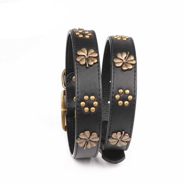 classic leather dog collars for large or medium dogs four leaf collar pet accessory & leashes
classic leather dog collars for large or medium dogs four leaf collar pet accessory & leashes
